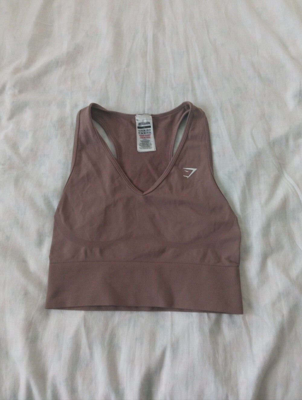 Gymshark V-Neck Seamless Sports Bra In Brown